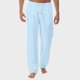 thumbnail image 2 of Mens Linen Pants Mens Summer New Style And Fashionable Pure Cotton And Linen Trousers, 2 of 3
