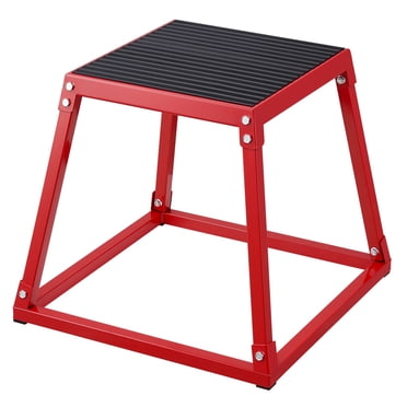 VEVOR Boîte de Saut Pliométrique, Boîte Plyo de 18 Pouces, Plateforme Pliométrique en Acier et Boîte d'Agilité pour Sauter, Boîte d'Exercice de Mise en Forme Antidérapante pour Entraînement à Domicile, Entraînement de Force de Conditionnement, Rouge
