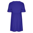 thumbnail image 4 of mtvxesu Young Adult Dresses, Women's Spring/Summer European And American Temperament Commuting Leisure Solid Color Ruffle Sleeves Round Neck Dress Short Sleeve Round Neck Knee Length Dress, 4 of 5