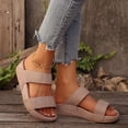 thumbnail image 2 of DAFEI Women's Thick Soled Flat Single Strap Slip Sandals with Cut Out Design Casual Open Back Sandals, 2 of 8