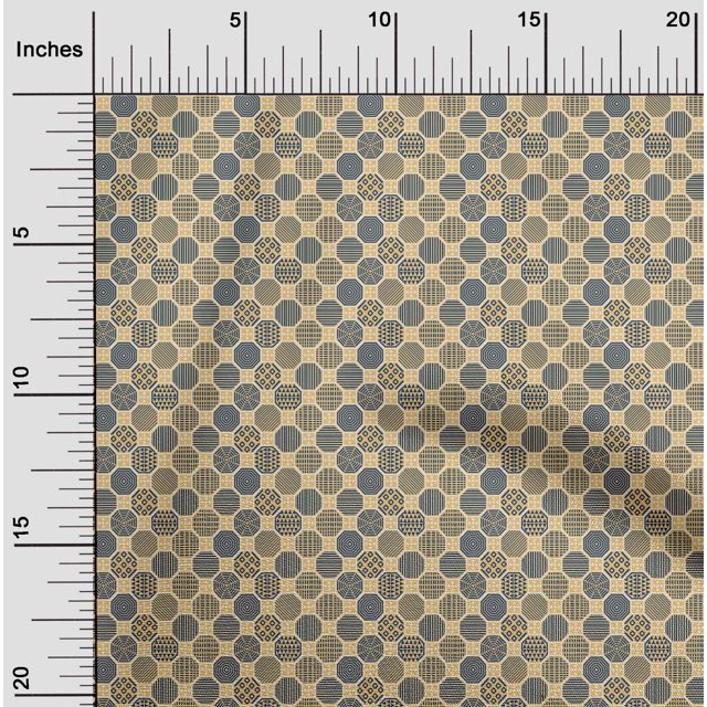 oneOone Cotton Flex Fabric Stripe|Check & Geometrical Shapes Geometric Decor Fabric Printed BTY 40 Inches Wide