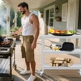 thumbnail image 2 of Patio Furniture Stainless Steel Utility Cart - 18x36x34in 3-Tier w/Lockable Wheels - Heavy Duty Prep Table - Rust-Resistant for Restaurant, Garage (1-Piece), 2 of 6
