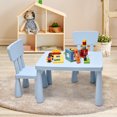 thumbnail image 3 of Patiojoy Kids Table and 2 Chairs Set Children Play Activity Table Furniture Set Blue, 3 of 6