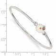 thumbnail image 2 of 925 Sterling Silver Enamel Flower Kid's Bangle Bracelet, 2 of 2