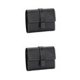 thumbnail image 1 of pitrice Leather Women Purse Rectangular Trifold for Zipper Hasp Stylish Card Holder Photo Folder Wallet Notecase Birthday Gift Black 2Set, 1 of 6