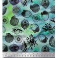 thumbnail image 1 of Soimoi Cotton Jersey Fabric Direction Compass & Seashell Ocean Print Fabric by Yard 58 Inch Wide, 1 of 3