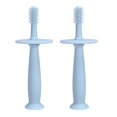 thumbnail image 1 of Set of 2 - Silicone Baby Toothbrushes with Suction Base, Choke Guard ，360 Degree Child Tooth Brush and Teether, 1 of 5