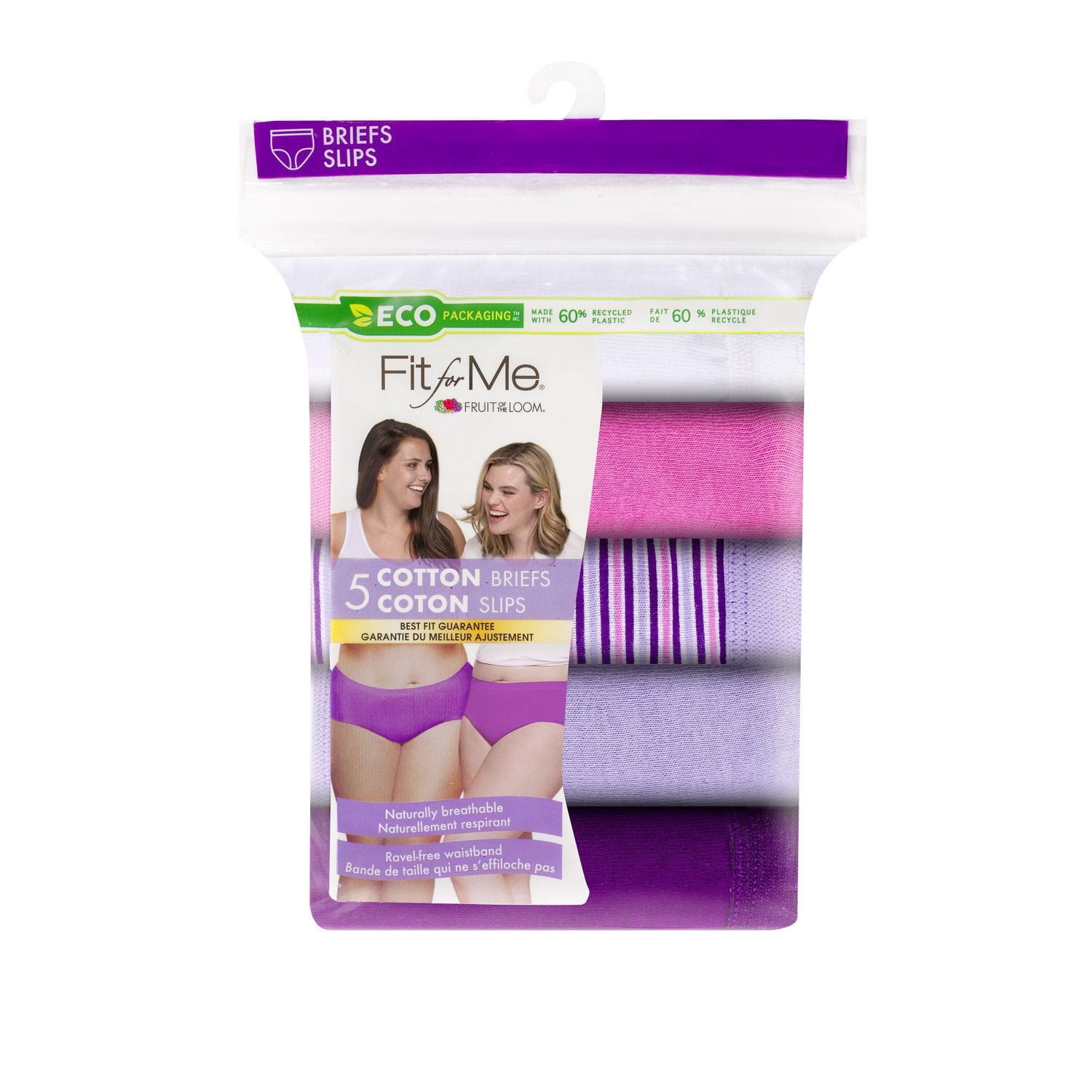 Fruit of the Loom Women's Fit for Me Cotton Brief, 5-Pack