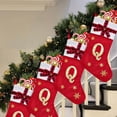 thumbnail image 5 of Christmas Stockings Velvet with Embroidered Pattern Letters Initial Customized Family Ornament Large Fireplace Stockings Plush Cuff Holiday Party Home Xmas Tree Decor Gift Bags, 5 of 5