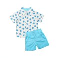 thumbnail image 1 of Kids Baby Boy Gentleman Elephant Tops Shorts Outfits Set Summer, 1 of 3
