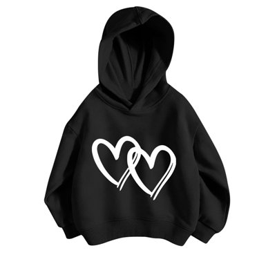 GPOECD Girls Hoodies & Sweatshirts Sporty Casual Pullover Hoodie for Kids Teen Youth Stylish Comfortable Soft BK2,11-12 Years