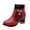 Red, variant on HBFAGFB Ankle Boots for Women Vintage Lace Buckle up Leather Shoes Casual Womens Boots Red Size 40