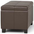 thumbnail image 2 of Simpli Home Dover Faux Leather Storage Bench in Chocolate Brown, 2 of 5