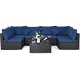 thumbnail image 1 of Patiojoy Ensemble de Canapés d'Angle 7 Pcs en Rotin PE, Couleur Marine, 1 of 5