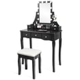 thumbnail image 1 of Gymax Vanity Dressing Table Set w/Removable Box &10 Dimmable Bulbs Touch Switch Black, 1 of 10