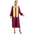 thumbnail image 1 of Raenseen Unisex Choir Robe Deluxe V-neck Long Sleeve Doctoral Robe Judge Costume Graduation Gown Burgundy S, 1 of 7