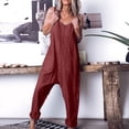 thumbnail image 1 of zanvin Pantalon pour Femmes, Combinaison Décontractée Ample et en Vrac avec Poches pour Femmes Grande Taille, Combinaison Mode, Pantalon Salopette en Coton et Lin, Combinaison Ample Décontractée, 1 of 5