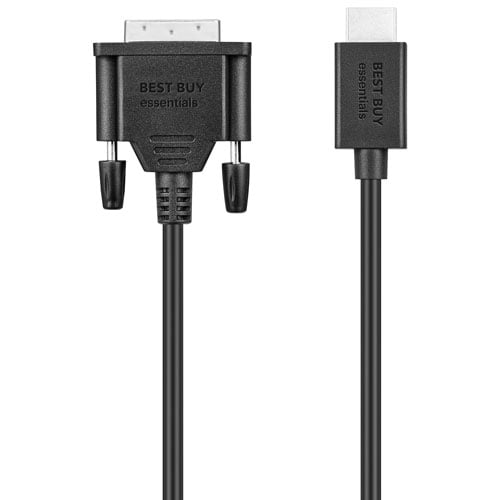 Best Buy Essentials 2 m (6 ft.) HDMI to DVI-D Cable (BE-PC2DH6B23-C) – High-Speed Video Adapter Cable, HDMI to DVI Connection, Black
