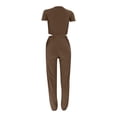 thumbnail image 4 of Yuyuzo Ensemble 2 Pcs pour Femme Survêtement Décontracté T-Shirt Court à Manches Courtes Col Ras du Cou Pantalon Jogger Ensembles de Sport, 4 of 7