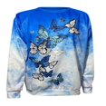 thumbnail image 2 of QJUHUNG Sweat-Shirt Décontracté à Manches Longues pour Femmes Papillon Imprimé Graphique Floral Pull Léger, 2 of 4