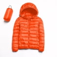 thumbnail image 5 of Packable down Jacket, Lightweight Hooded Puffer, White Duck down Coat Orange M , Coat, 5 of 5