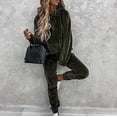 thumbnail image 4 of Yuyuzo Womens Velour Sweatsuits 2 Piece Outfits Hooded Pullover Sweatshirt Sweatpants Tracksuits Matching Set, 4 of 7