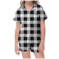 thumbnail image 2 of WEAIXIMIUNG Kids Boys And Girls Pattern Printed Short Sleeve Button Down Pajamas Shorts Set Sleepwear Outfits 6-7 Years, 2 of 4