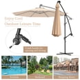 thumbnail image 4 of Costway 10' Hanging Solar LED Umbrella Patio Sun Shade Offset Market W/ Base Beige, 4 of 9
