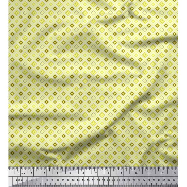 Soimoi Cotton Poplin Fabric Check & Geometric Printed Craft Fabric by The Yard 42 Inch Wide