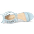thumbnail image 4 of BLISSFUL STEP Women's Open Toe Lace Up Mid Chunky Heeled Sandals, 4 of 6
