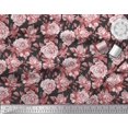 thumbnail image 2 of Soimoi polyester Crepe Fabric Leaves & Rose Flower Printed Fabric 1 Yard 42 Inch Wide, 2 of 3