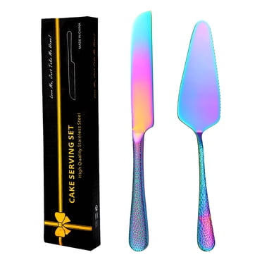 EARKITY Ensemble de Découpe de Gâteau pour Mariage, Élégant Couteau à Gâteau et Ensemble de Serveur, Coupe-Gâteau et Spatule à Tarte, Spatule de Découpe et Couteau de Service, Parfait pour Servir Gâteau, Tarte, Pizza, Dessert, Lasagne