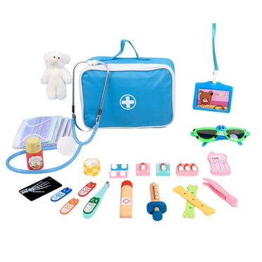 XZNGL Ensemble d'Outils Jouets pour Enfants Jouet Ensemble de Jouets pour Enfants Maison de Jeu Outil d'Injection Boîte de Médicaments en Bois de Simulation