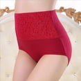 thumbnail image 4 of cfhntfmh 5pc Womens Cotton Underwear Stretchy High Waisted Plus Size Panties Breathable Solid Color Full Coverage Briefs, 4 of 4