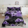 thumbnail image 2 of Erosebridal Romantic Rose Bedding Sets with Comforter, Leopard Cheetah Print Duvet Insert, Zebra Reversible Bedding Comforter Set, Breathable Bedroom Decorative, 2 Pieces, 2 of 8