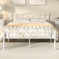 thumbnail image 1 of VECELO Queen Size Metal Bed Frame, Modern Platform Bed with Headboard and Footboard, No Box Spring Needed, White, 1 of 7