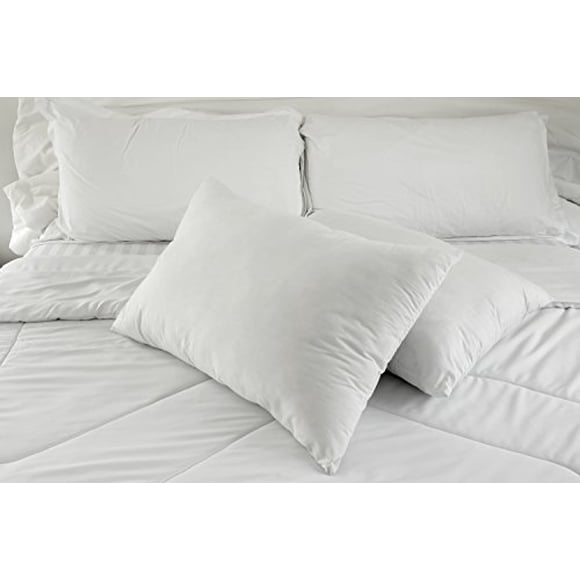 East Coast Bedding 50% White Goose Down + 50% White Goose Feather Contour Bed Pillows - Set of 2 - Hypoallergenic, Hotel Quali