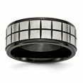 thumbnail image 1 of Bague en Acier Inoxydable Brossée et Ip Plaquée Noire de 9 Mm 10.5 Taille, 1 of 6