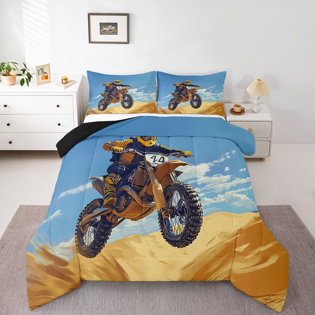 Erosebridal Ensembles de Douillette pour Motocross et Motocyclette, Format Double, Sports Extrêmes, Douillettes et Couettes, Réversible, 3 Pcs