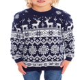thumbnail image 3 of Chandails de Noël Assortis pour la Famille Manches Longues Col Rond Flocons de Neige Pulls Tricot de Fête, 3 of 4
