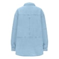thumbnail image 4 of WRKEKC Women's Denim Shacket V Neck Distressed Wash, New Arrival Long Sleeve Western Style Jacket, 4 of 5