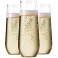 thumbnail image 1 of Munfix 36 Pack Stemless Plastic Champagne Flutes Disposable 9 Oz Clear Plastic Toasting Glasses Shatterproof Recyclable and BPA-Free, 1 of 4