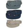 thumbnail image 1 of CTM®  Elastic Braided Stretch Belt (Pack of 3 Colors) (Men's), 1 of 2