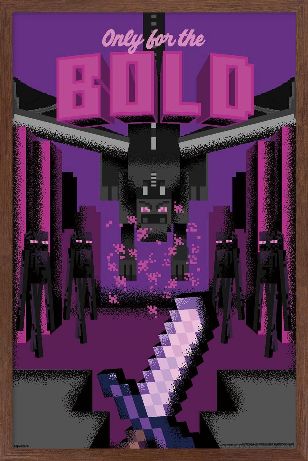 Minecraft: Discover - Only For The Bold Wall Poster, 14.725" x 22.375" Framed