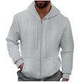 thumbnail image 2 of LOVZFMLL Jackets for Men's Solid Color Hooded Cardigan Loose Casual Sports Zipper Sweatshirt Jacket, 2 of 9