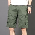 thumbnail image 2 of Shorts Cargo pour Hommes Coupe Décontractée Léger Multi-Poches en Coton pour Travail Décontracté Randonnée, 2 of 3