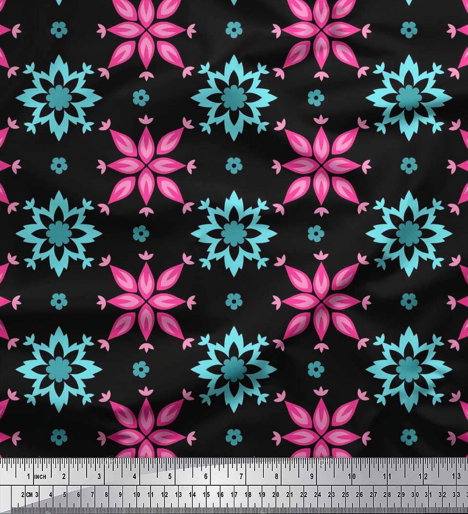 Soimoi Rayon Fabric Artistic Floral Fabric Prints By Yard 56 Inch Wide