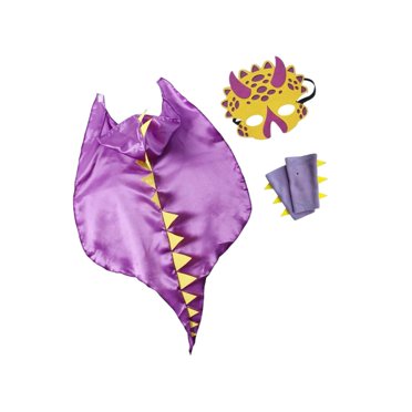 Cape de Dragon pour la Collecte de Bonbons Cosplay Dessin Animé Dinosaure Ailes Costume Peluche pour Cadeaux d'Halloween Violet