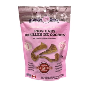 PRODUCT OF CANADA - Simply Pets Natural Pig Ear Dog Treats, 2 Pack (112g)