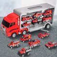 thumbnail image 3 of Fire Engine Engineering Truck Vehicle Storage Container Truck Fire Engine Engineering Truck Vehicle Alloy Pull Back Car Toy For Kids Christmas Gift, 3 of 7